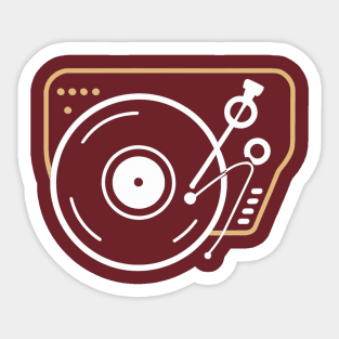 Retro Vintage Vinyl Record Player Turntable Sticker